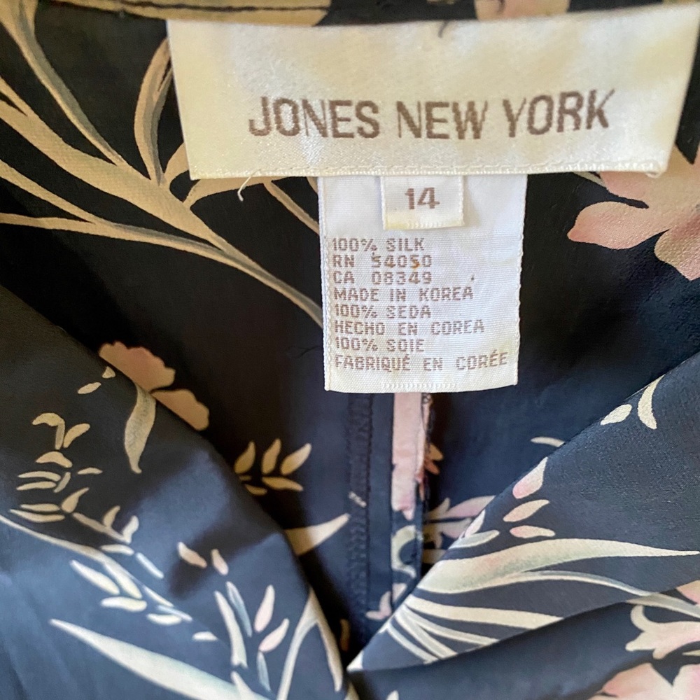 Jones New York silk dress button down pockets 14 - Picture 15 of 16